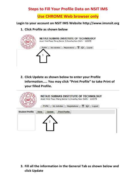 Steps To Fill Your Profile Data On NSIT IMS .